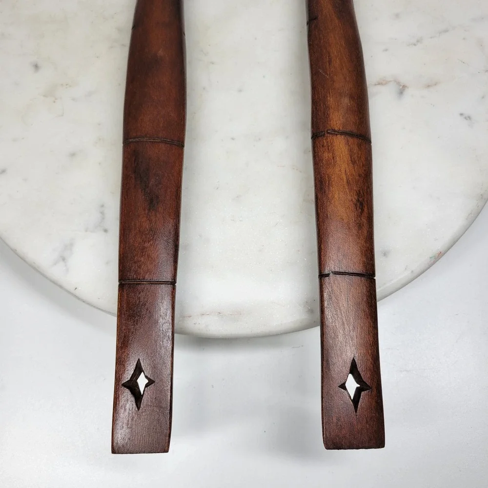 Jumbo Wooden Salad Servers Spoon & Fork 19
